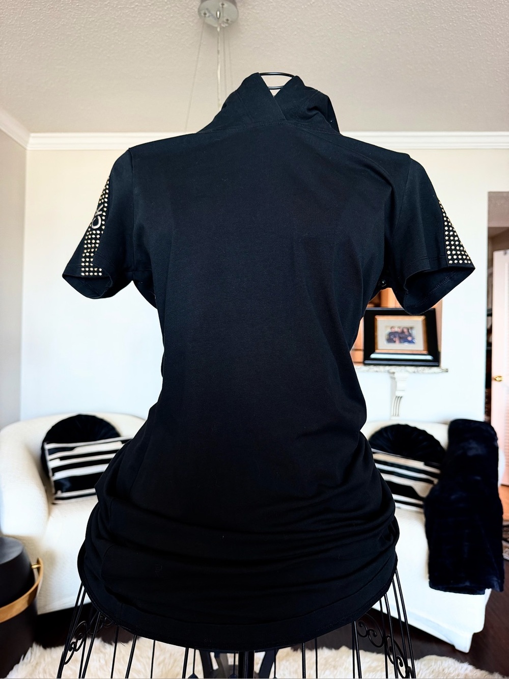 Black Short-Sleeve Calvin Klein sport’s dress with Stud Detail